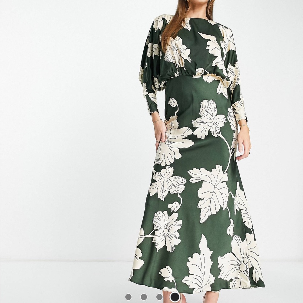 NWT ASOS Blouson Satin Maxi Dress